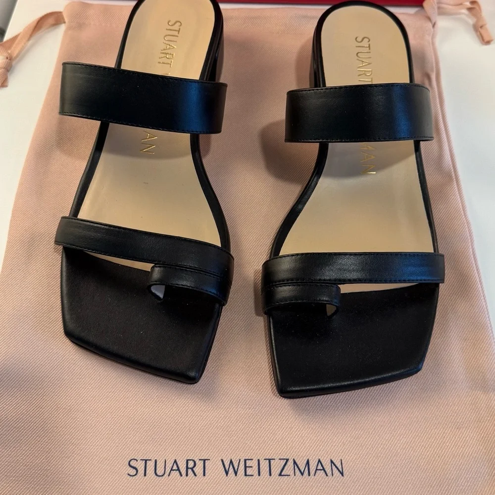 Stuart Weitzman Maisie 35 Sandals in
Black Leather (NWT, Size 8) - Picture 2 of 8